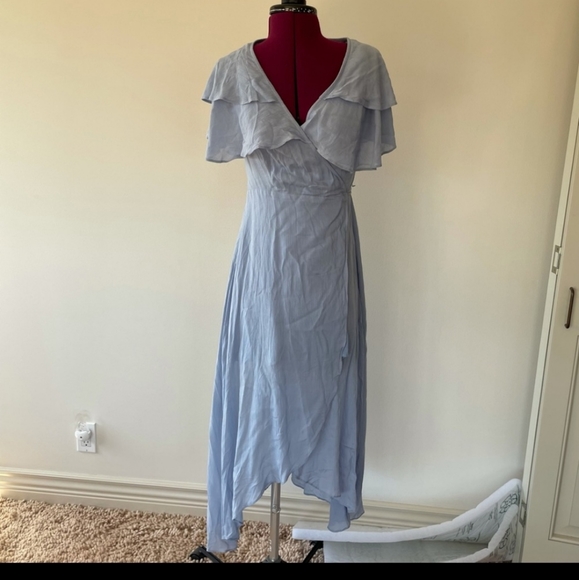 Ark & Co Light Blue Beauxbatons Ruffled Wrap Dress - Picture 5 of 5